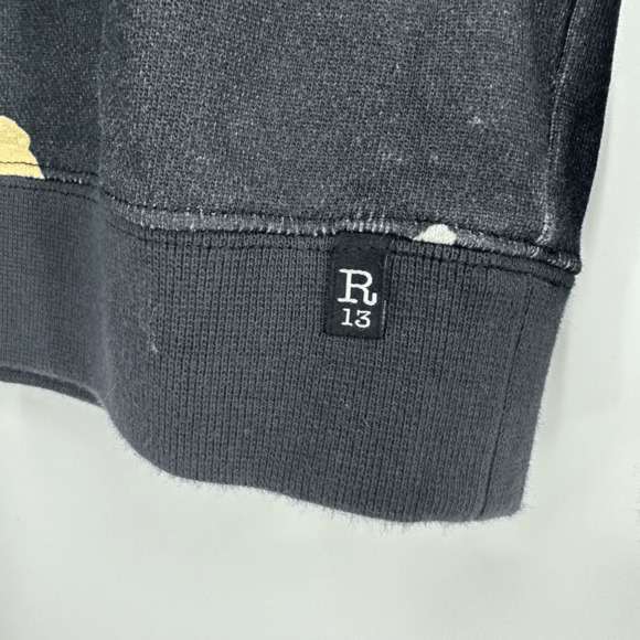 R13 Nirvana Printed Cotton Sweatshirt Unisex Size XS Oversized Angel Graphic NWT - Picture 4 of 12